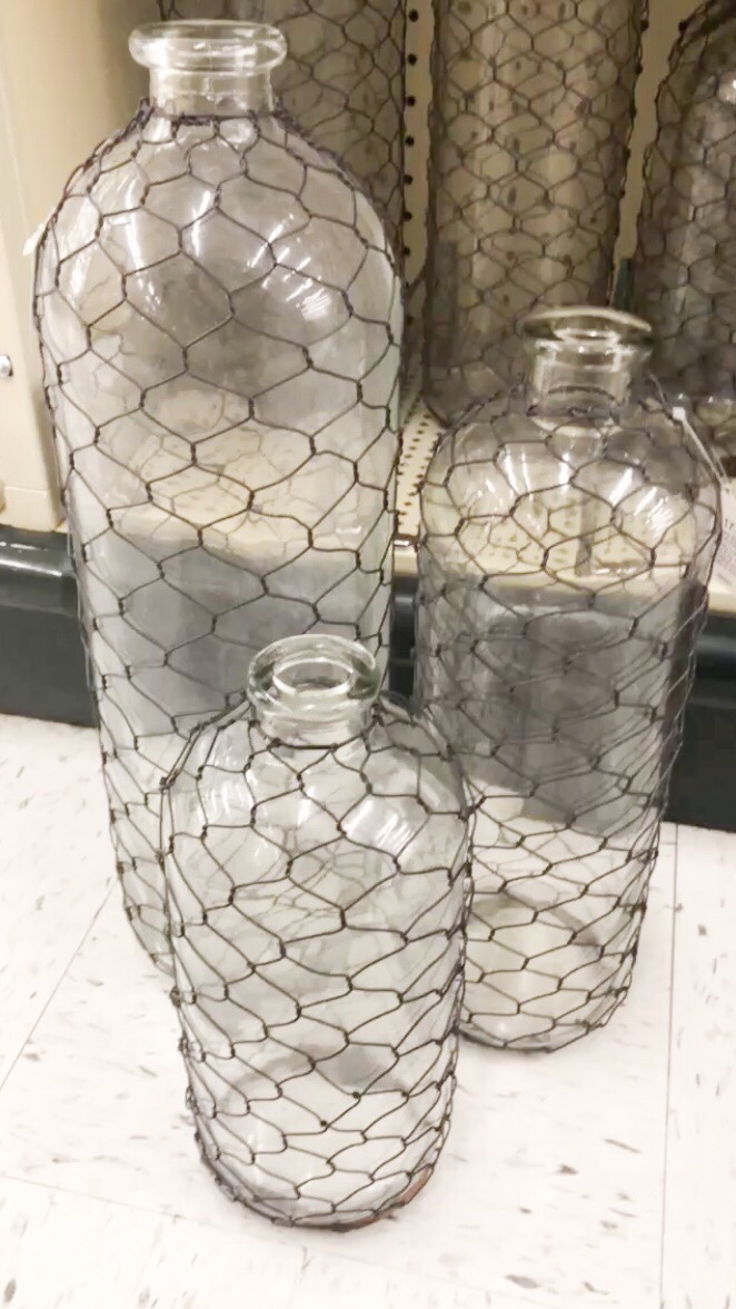 Glass Bottles with Chicken Wire at Hobby Lobby — Dammit, Hali